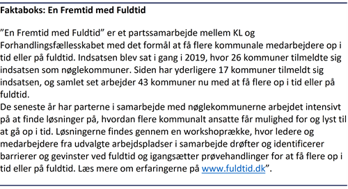 Faktaboks om projektet ”En fremtid med fuldtid”