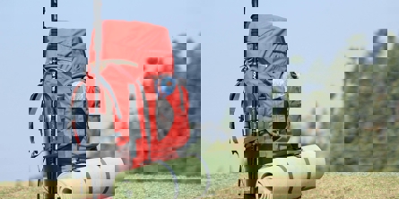 Rød backpackertaske