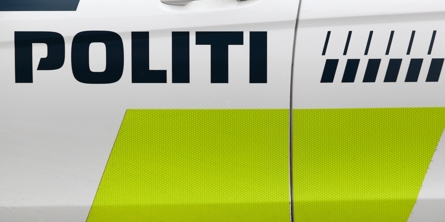 Danish police sign on a car